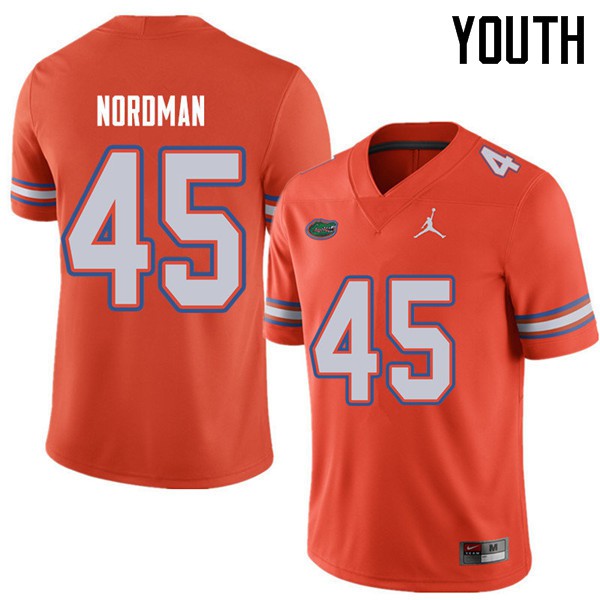 Jordan Brand Youth #45 Charles Nordman Florida Gators College Football Jerseys Orange